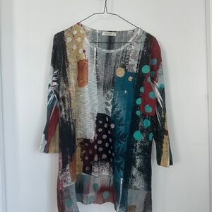 🩷 Artistic Multicolor Women's Tunic